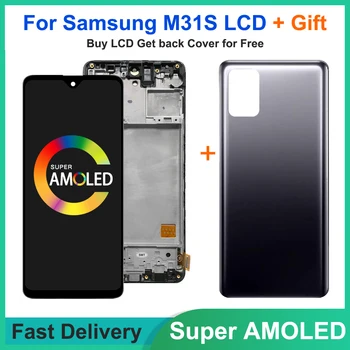 Super AMOLED для Samsung M31S M317 ЖК-дисплей для Samsung M317F SM-M317F/DS Сенсорный ЖК-экран с цифровым преобразователем В сборе С задней крышкой