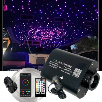 Оптоволоконный Светильник Fiber Optic Star ceiling kit Bluetooth APP Control Звездный Автомобиль LED Kid Room RGB COLOR APPW 12V RF control