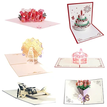 Поздравительные открытки 3D-Up, заменяющие Конверты, Поздравительные открытки ручной работы на День рождения, Годовщину Свадьбы, День матери