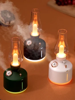 Ретро Керосиновая лампа, увлажнитель воздуха, затемняющая атмосфера, Беспроводной Ароматический диффузор, USB синхронизация, 7 цветов, ночные огни, прохладный туман