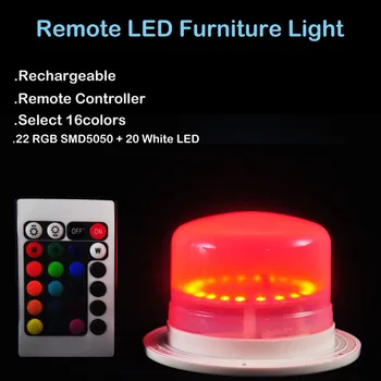 Перезаряжаемый RGBW светодиодный светильник для мебели с дистанционным управлением под столом, декоративное освещение для дома и свадебной вечеринки, 16 цветов