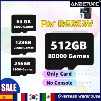 Горячая 512 ГБ TF Карта с предустановленными Играми для ANBERNIC RG353V RG353VS Сумка-карта для 512G 256G 128G 64G Ретро Портативных игр