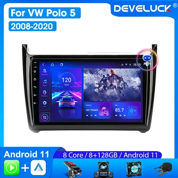 Автомобильный Радиоприемник Develuck 2Din Android 11 Для Volkswagen VW polo 5 седан 2008-2020 Мультимедийный Плеер Carplay Стерео GPS DVD Головное устройство