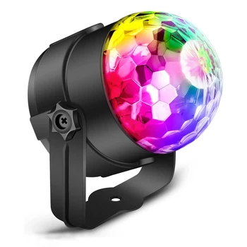 Вращающийся на 360 ° RGB Диско-Светильник С дистанционным управлением и креплением на присоске Для Рождества, вечеринки, Украшения Спальни