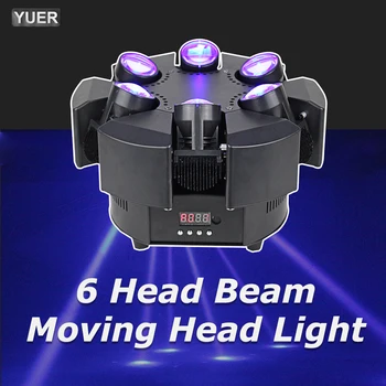 Новое Поступление LED 6X10 Вт Головка Smart Beam Moving RGBW 17/38CH DMX Сценические Огни Dj Led Moving Head Beam Light Музыкальная Вечеринка Дискотека KTV