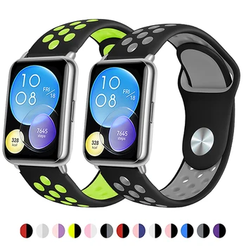 Силиконовый ремешок для Huawei Watch Fit 2 ремешка, аксессуары для умных часов, дышащая Замена correa, активный ремешок huawei watch fit2