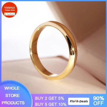 Никогда не выцветает Простое кольцо 4 мм, Модные Кольца золотого / серебряного цвета Для мужчин И Женщин, Эксклюзивное обручальное кольцо для влюбленных