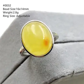 Регулируемое кольцо из натурального желтого янтаря, кольцо из желтого янтаря большого размера, драгоценный камень из стерлингового серебра 925 пробы, ювелирные изделия для женщин, мужчин, ААААА