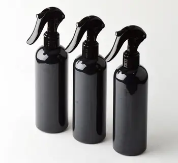 10 шт./лот, 300 мл, черные пластиковые бутылки-распылители с распылителем мелкого тумана, Шампунь, Гель для душа, бутылка многоразового использования