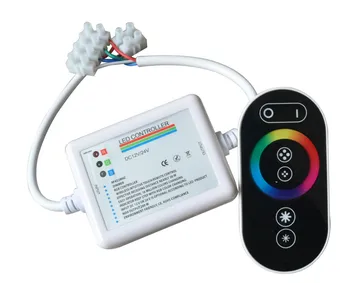 Светодиодный контроллер RGB с белым радиочастотным сенсорным пультом дистанционного управления; Вход DC12-24V; выход 6A * 3CH; Максимальная мощность 216 Вт/432 Вт (12 В/24 В)