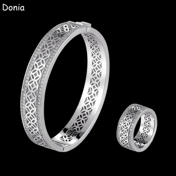 Donia jewelry Модный браслет с микро-инкрустацией из циркона AAA, роскошный классический женский ювелирный браслет в стиле ретро, кольцо