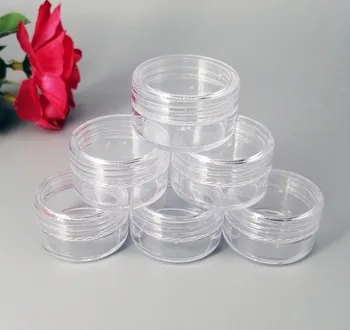 100шт 5 г прозрачная пластиковая банка для крема контейнер для косметических образцов упаковка маленькие круглые баночки