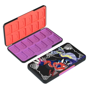 Новейший чехол для игровых карт Для NS Switch Lite OLED 12/24 В 1 Коробка для хранения игровых карт памяти в Алом и фиолетовом стиле