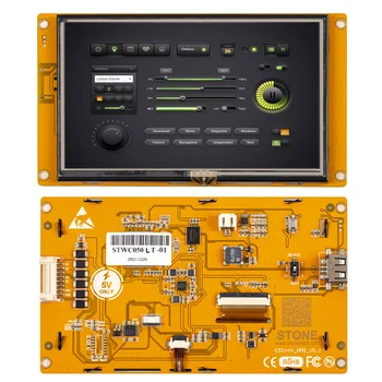 5,0-дюймовый ЖК-TFT дисплей HMI с емкостным/резистивным сенсорным модулем Intelligent серии C с 262 Тыс. цветов