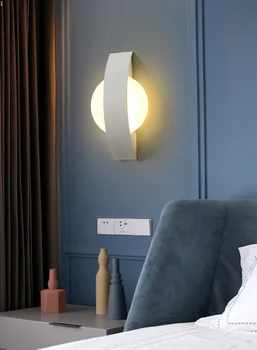 Прикроватный светильник в скандинавском стиле для спальни, простой современный настенный светильник для гостиной, столовой, кабинета, гостиной, бра