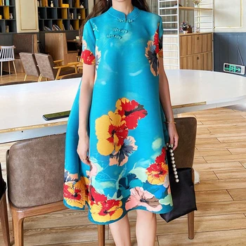 Высококачественное плиссированное платье 2023 модные новые винтажные элегантные вечерние платья свободного кроя для женщин класса люкс