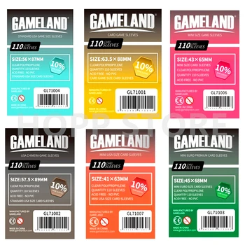 110 гильз для настольных игр GAMELAND Card Game Sleeve Protector защитные прозрачные гильзы для карт