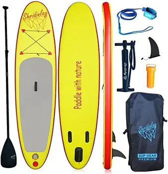 Подставные доски для серфинга SUP на веслах, Доски ISUP толщиной 6 дюймов с аксессуарами SUP, включая рюкзак, Регулируемое Весло, W