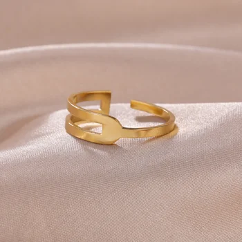 Skyrim Минималистичное Неправильное Геометрическое Кольцо Золотого Цвета Из Нержавеющей Стали Открытые Кольца Kpop Обручальное Кольцо Ювелирные Изделия Подарок для Женщин Мужчин