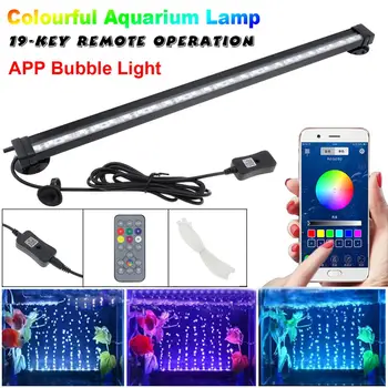 Управление приложением RGB маломощный светодиодный светильник для аквариумных рыбок Подводный Пузырьковый Погружной цветной светильник с дистанционным управлением