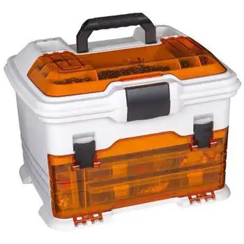 Мультизагрузчик T4P Pro, портативный ящик для хранения рыболовных принадлежностей с антикоррозийной технологией Zerust, белый /оранжевый