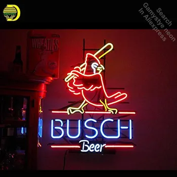 Вывеска busch beer Neon Light Из Настоящей стеклянной трубки неоновые огни Для Отдыха Профессиональная Знаковая Вывеска Пивного бара, вывеска паба, Лампы 17x14