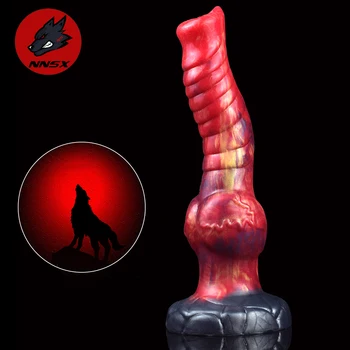 Фаллоимитатор NNSX S-образной формы с узлом дракона и присоской, Сексуальная игрушка для женщин, Мужские Мастурбаторы, Массаж ануса, Секс-шоп Fantasy Cock 18