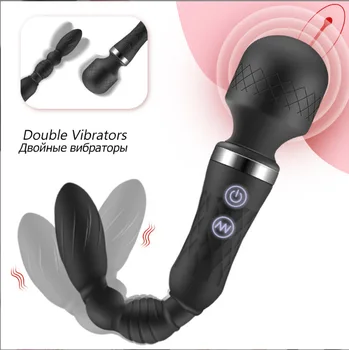 Вибратор с двумя головками G-Spot, Секс-продукт, Забавное Устройство для женской Мастурбации, Анальная игрушка, Анальная пробка для простаты Для взрослых