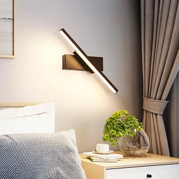 Светодиодный настенный светильник в скандинавском современном минималистичном стиле, Прикроватная лампа для спальни, лампа для лестницы, Вращающаяся Настенная лампа для гостиной, лампа для чтения, ночник