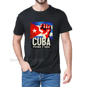 Унисекс, 100% хлопок, Cuba Patria y Vida, Винтажная Летняя Мужская новинка, футболка Оверсайз, Свободная футболка, Женская повседневная уличная одежда, подарок
