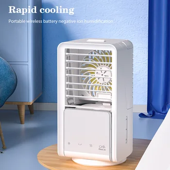 Мини Портативный кондиционер, 3-скоростной увлажнитель воздуха, охладитель тумана, USB-зарядка, охлаждающий вентилятор, Красочный ночник для комнаты/офиса