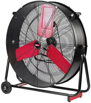 Сверхпрочный 30-дюймовый высокоскоростной наклонный барабанный вентилятор красного и черного цветов