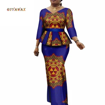Африканская одежда для женщин, укороченные топы и юбки Макси, комплект из 2 предметов, Винтажные Традиционные наряды, Анкара, Наряд Матери Невесты