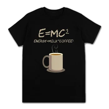 Мужские футболки с Энергетическим Молоком E = mc2 X Кофе 2 Математических уравнения в квадрате, Мужская Летняя Одежда, Уличная Одежда, Топы с круглым вырезом и коротким рукавом
