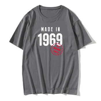 Сделано в 1969 году, Футболка, Классный подарок на 52-й День Рождения, Хлопковая футболка в стиле Ретро Для Мужчин, Уникальный принт, Все оригинальные Запчасти, Муж, Дедушка, Топы, Тройники