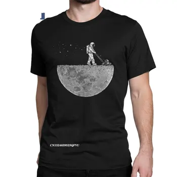 Футболки Mown Lunar Cleaner с космическим астронавтом, мужские хипстерские хлопковые футболки с круглым вырезом, графические футболки, оригинальная одежда