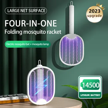Ракетка от комаров, USB-аккумуляторная мухобойка с фиолетовой лампой, ловушка для соблазнения, инструменты для защиты сна ребенка в летнюю ночь