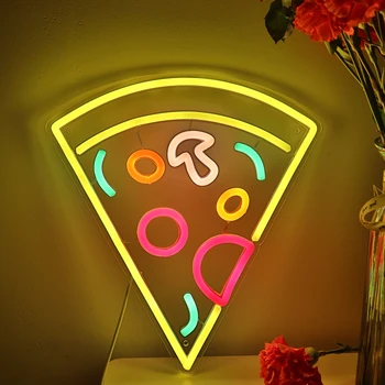 1 шт. Светодиодная настенная неоновая вывеска для пиццы, ресторана, Кухни, Декотации, 5 В, Ночник с питанием от USB
