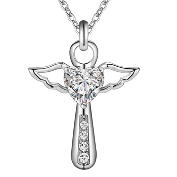 Прекрасные подвески свадебное женское ожерелье из серебра 925 пробы, ювелирный крест, камень, кристалл, модный милый кулон для девочек