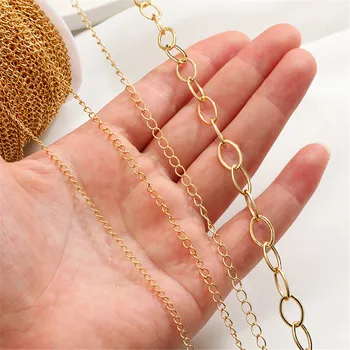 14-каратная золотая цепочка с конским хвостом, свободная цепочка, браслет ручной работы, ожерелье, удлинительная цепочка, украшения, аксессуары