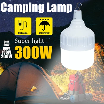 Светильник для палатки, Уличная лампа для кемпинга, Перезаряжаемые USB-лампы с подвесным крючком, Наружное аварийное освещение, лампа для кемпинга