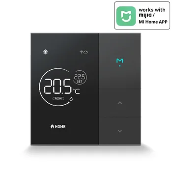 Интеллектуальный регулятор температуры для домашнего теплого пола, работающий с приложением Smart Mijia, Черный WiFi термостат