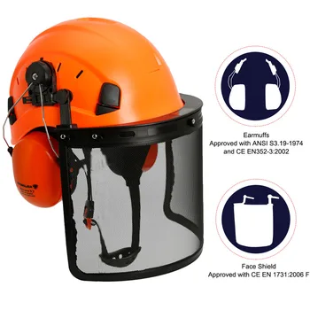 CE Защитный шлем для лесного хозяйства, защитные очки, каска, наушники, комплект для защиты промышленного строительства, Защитный колпачок, шлемы для альпинизма
