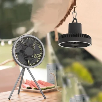 Портативный кемпинговый вентилятор-фонарь, Перезаряжаемый вентилятор-светильник, Подвесная лампа для палатки, 10000 мАч, оборудование для кемпинга на открытом воздухе, мощный светодиодный фонарик