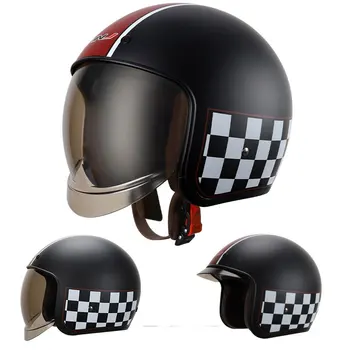 Casco Moto Ретро Шлем Для Мотокросса Дорожный шлем Гоночный Мотоцикл Мужской шлем Для Верховой Езды с половиной Лица