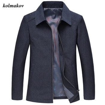 Новое поступление, мужская бутик-куртка в весенне-осеннем стиле, пальто, деловой повседневный однотонный отложной воротник, мужская свободная куртка на молнии