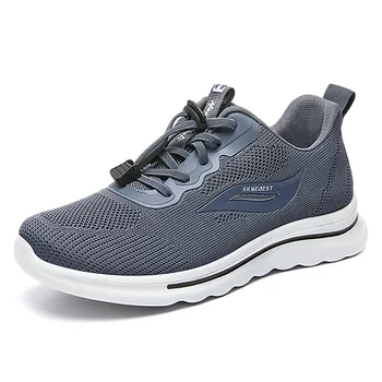 Мужские кроссовки, повседневная спортивная обувь, дышащие теннисные кроссовки для бега на шнуровке для мужчин