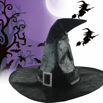 2021 Хэллоуин Кожаные Шляпы Ведьмы-Волшебника Модные Головные Уборы Реквизит для вечеринки Кепка Косплей Костюм Аксессуары для детей и взрослых