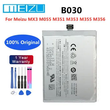 Meizu 100% Оригинальный B030 2400 мАч Сменный Аккумулятор Для Meizu MX3 M055 M351 M353 M355 M356 Смартфон Перезаряжаемый Аккумулятор