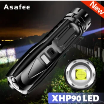 Фонарик с бликами Asafee XHP90, USB-зарядка, Вход и выход, OLED смарт-дисплей, фонарик с бликами